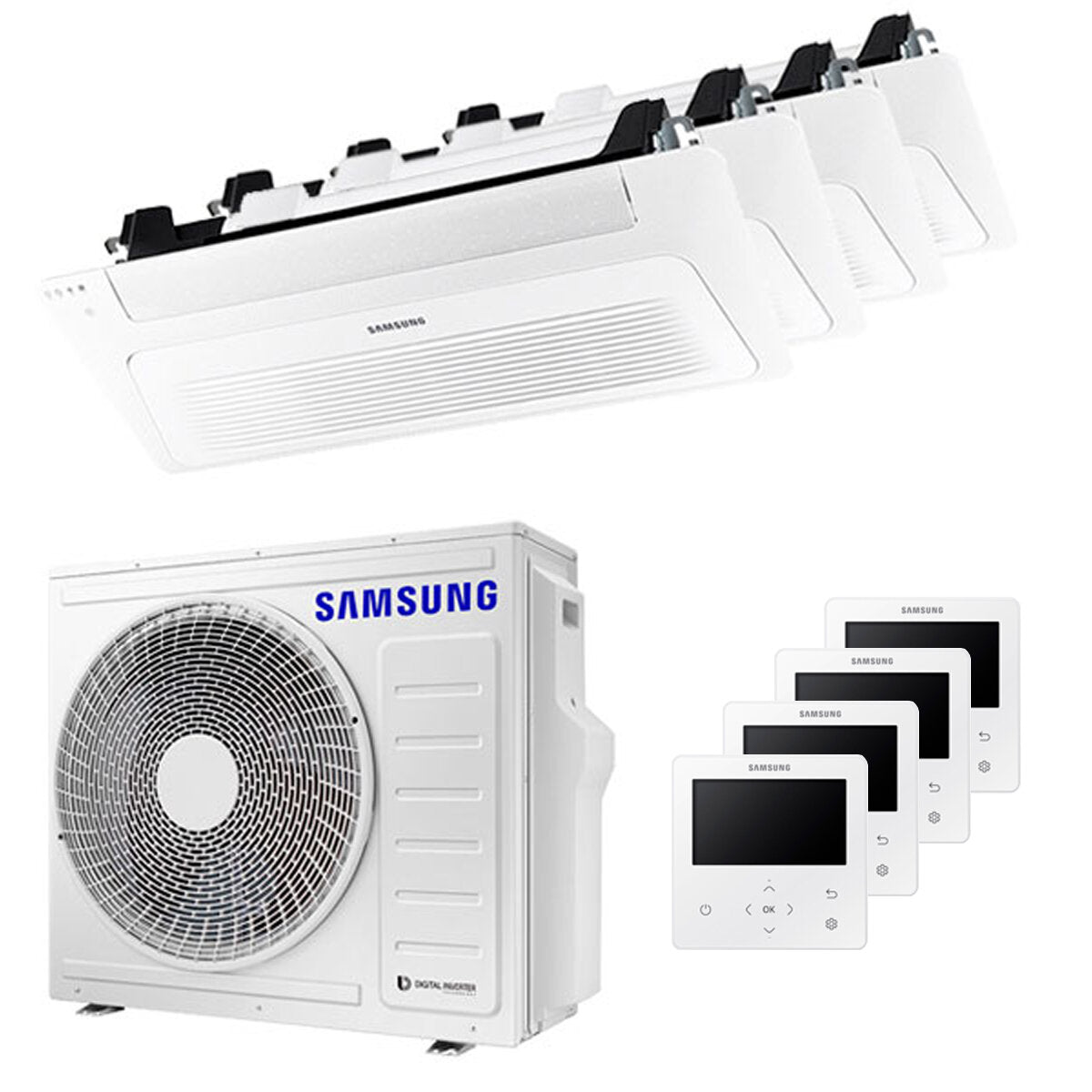 Samsung Climatiseur WindFree 1 voie cassette split 9000 + 9000 + 9000 + 9000 BTU inverter A++ unité extérieure 8,0 kW
