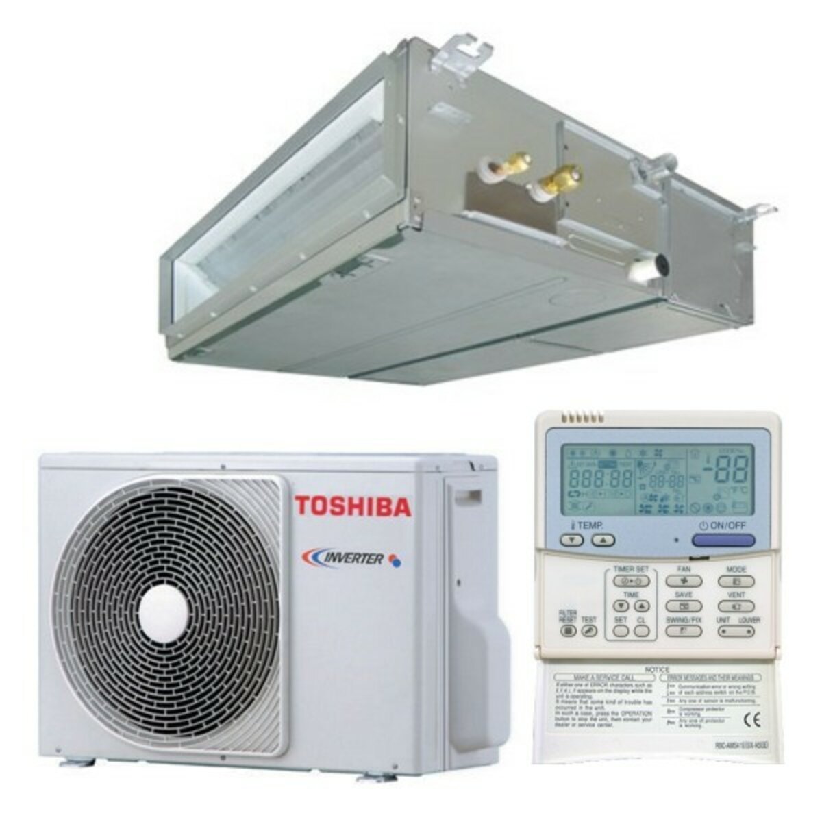 Toshiba Standard leichte kommerzielle kanalisierbare Klimaanlage sm_btp 24000 BTU Wechselrichter mit Kabelsteuerung
