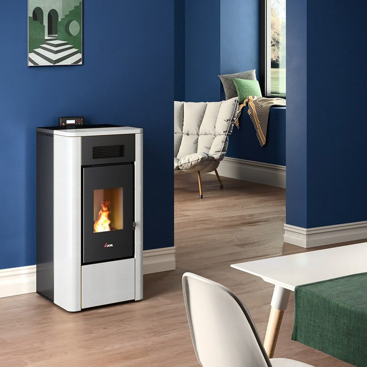 Cadel River Idro 16 Water Pellet Stove 16.1 kW WiFi White