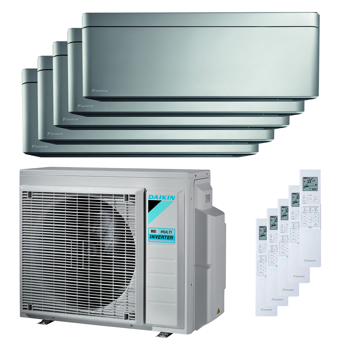 Climatiseur élégant Daikin penta split 7000 + 9000 + 9000 + 9000 + 18000 BTU onduleur A ++ wifi unité extérieure 9 kW