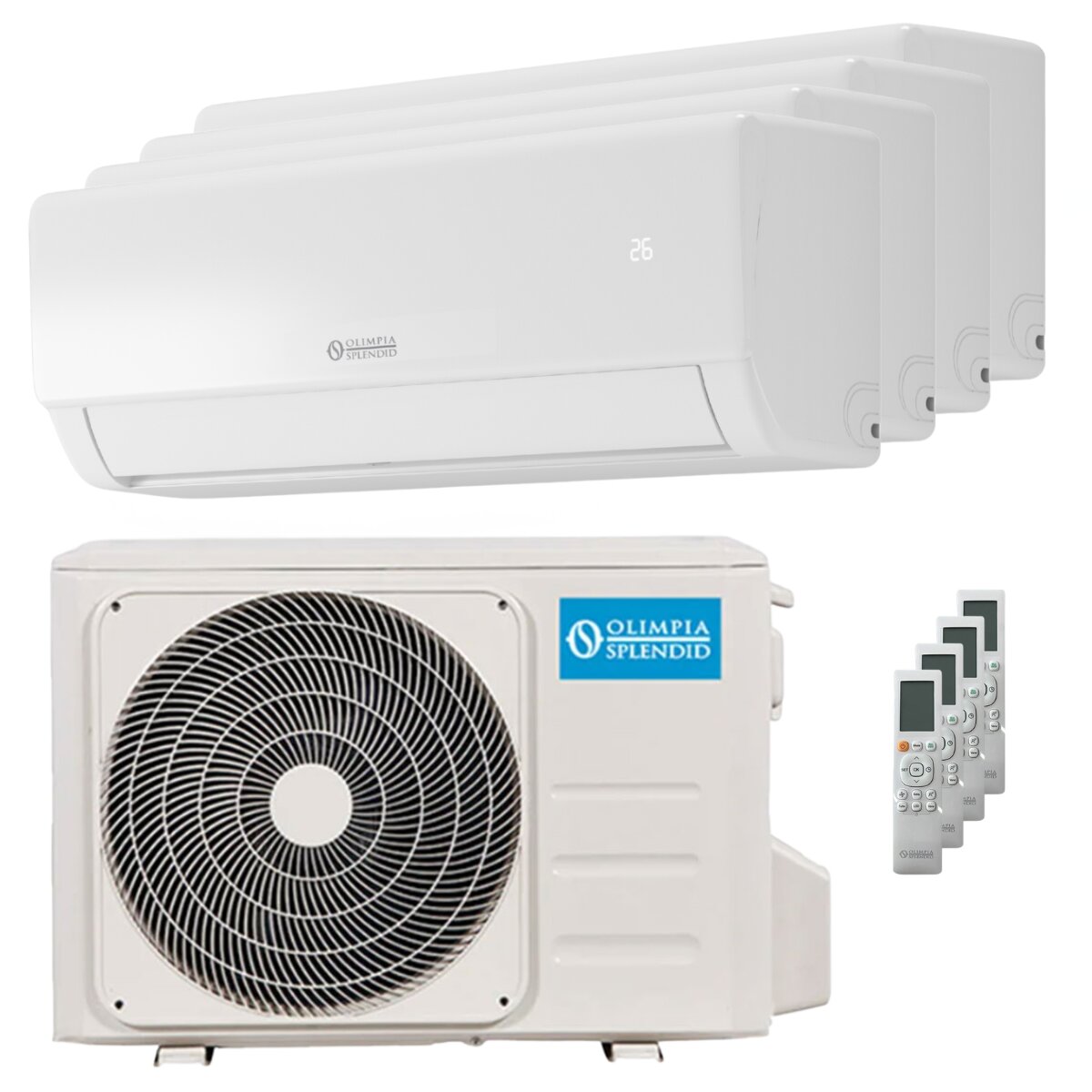 Climatiseur split Olimpia Splendid Nexya S5 E Inverter Quadri 9000+9000+9000+18000 BTU Inverter A++ Wi-Fi Unité extérieure 8,2 kW 