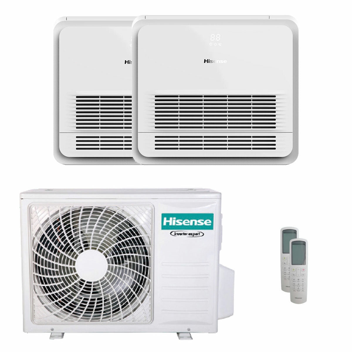 Hisense Console AKT dual split air conditioner 12000+18000 BTU inverter A++ outdoor unit 6.3 kW