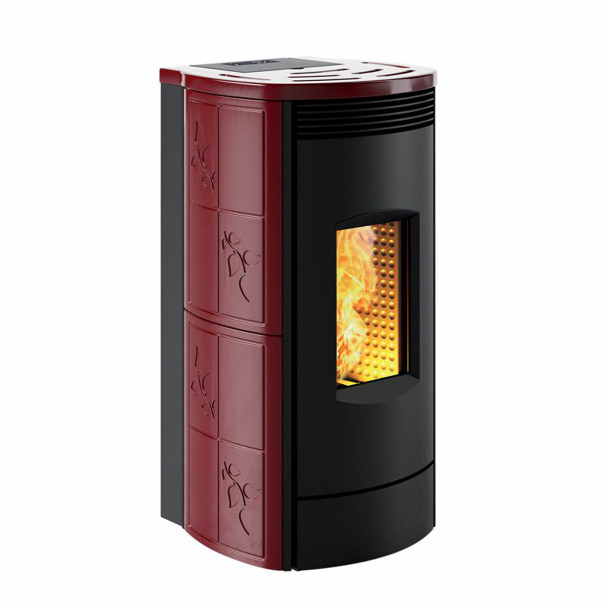 Caminetti Montegrappa Alpina M MW24 pellet stove 19.7 kW Idro Polished Bordeaux