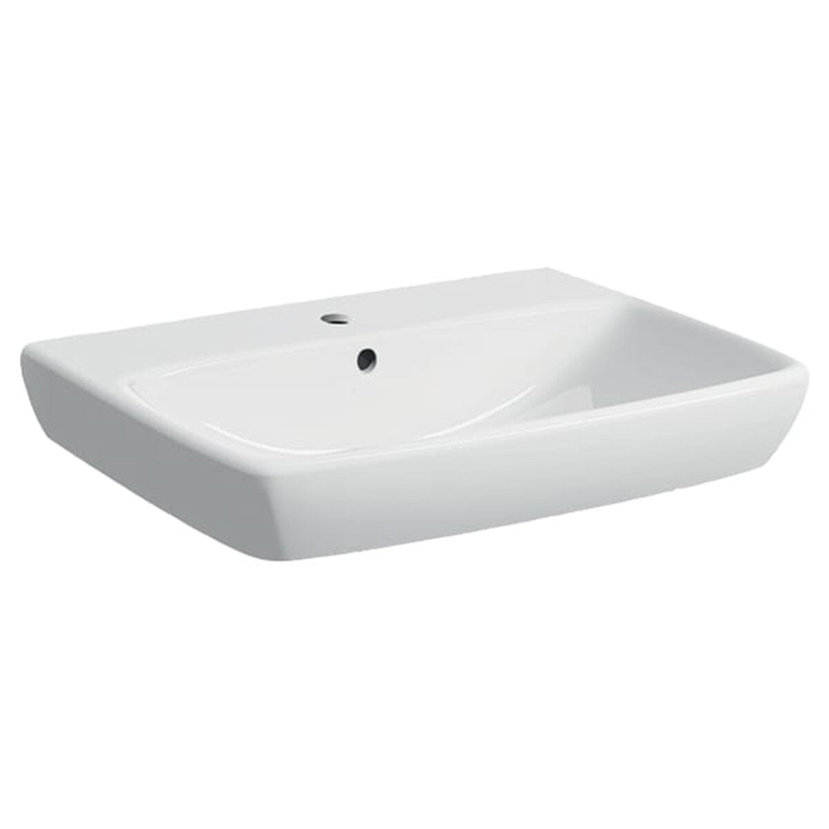 White wall hung washbasin 65 Geberit Selnova Square 65 cm