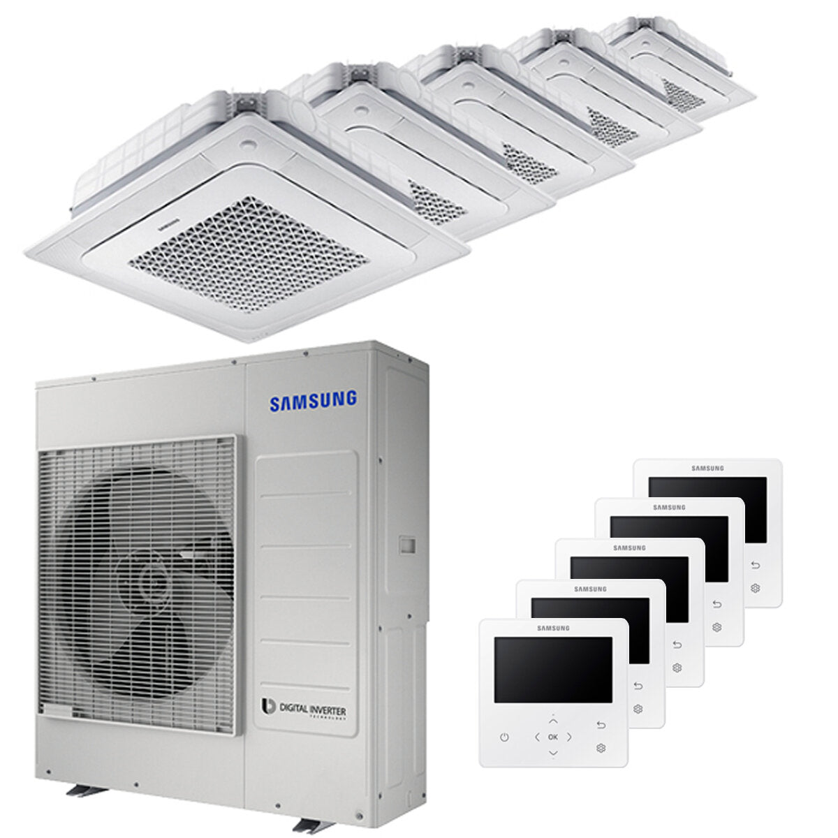 Samsung Air conditioner Windfree 4-way penta split 9000 + 9000 + 9000 + 9000 + 12000 BTU inverter A ++ outdoor unit 10.0 kW