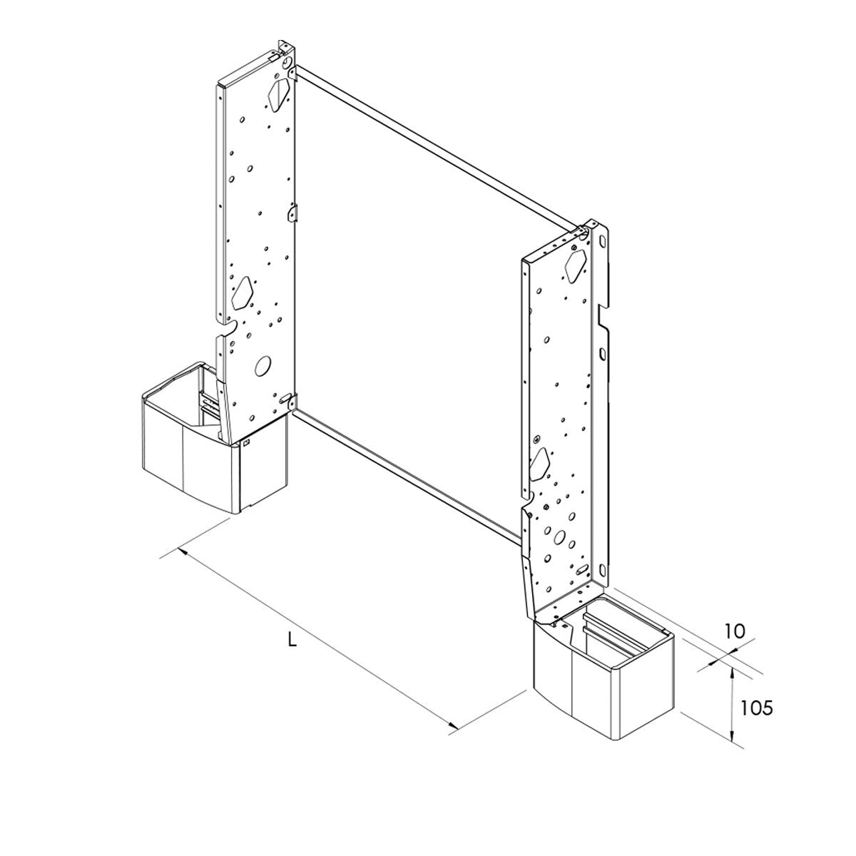 PAP-F feet for floor support of Sabiana Carisma Whisper fan coil with cabinet